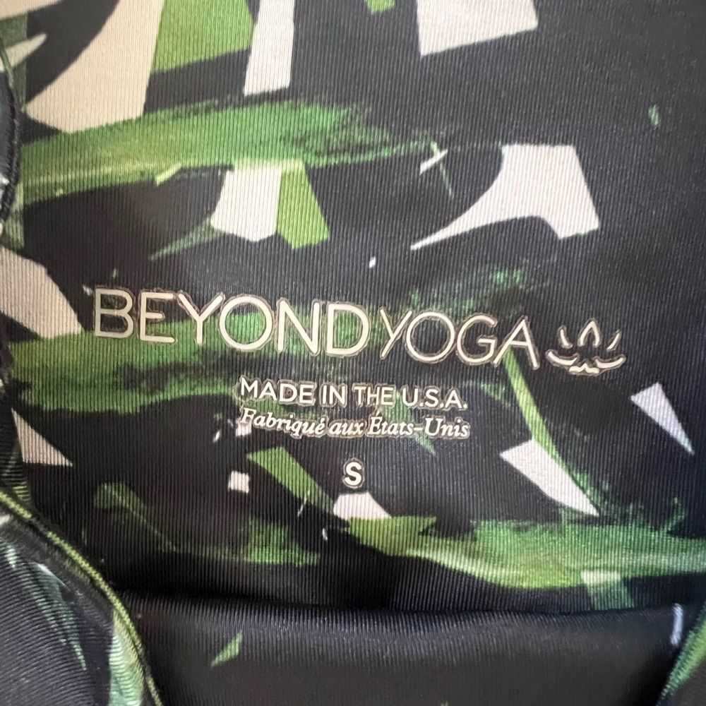 Beyond Yoga Womens Lux Leggings High Waisted Stretch Leaf Print Green Small - Picture 3 of 7